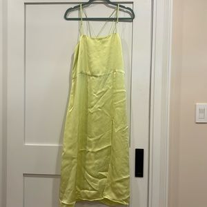 Size L. Zara midi slip dress with slit.